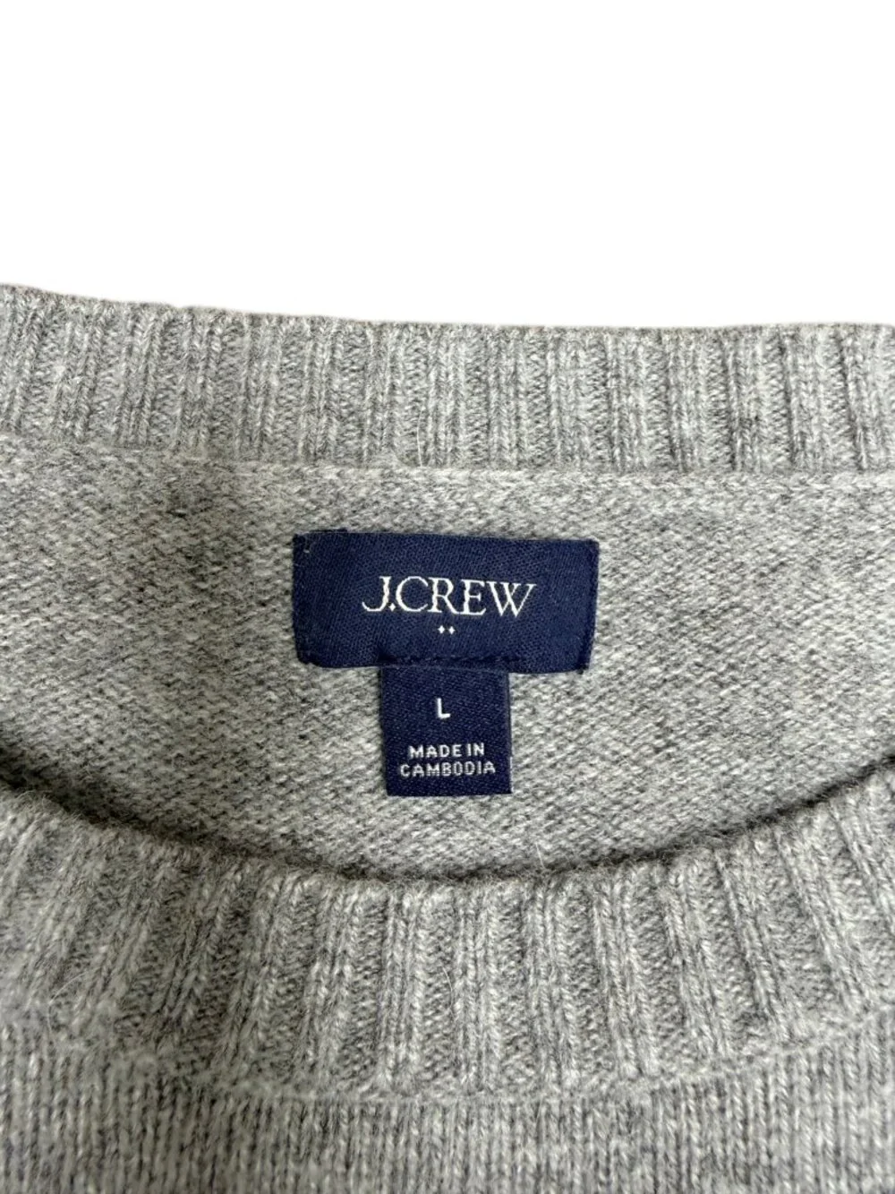 J. CREW‎ Men's EUC Lamb's Wool Blend Crewneck Raglan Sweater Gray | Size L